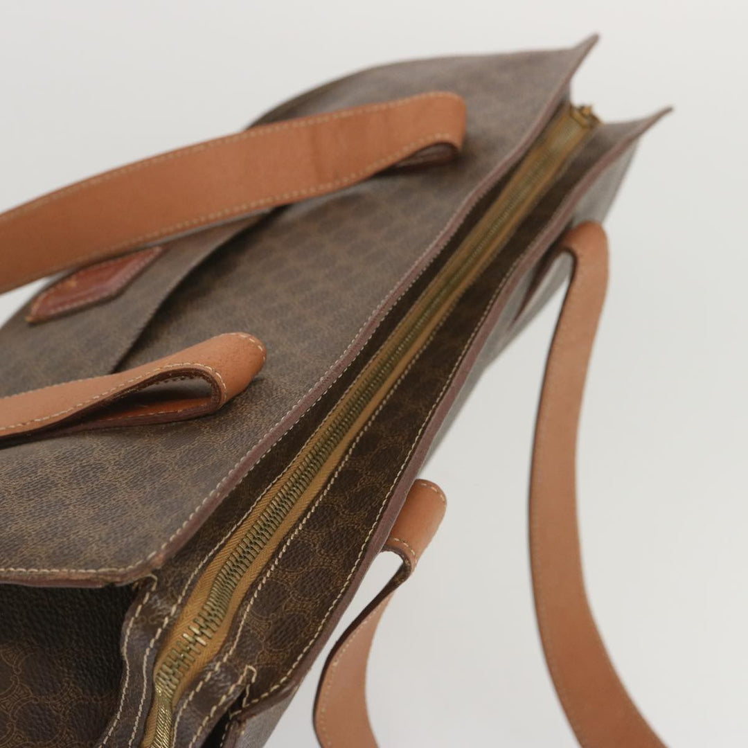 Celine Macadam Canvas Tote Bag PVC Brown Auth hk1145