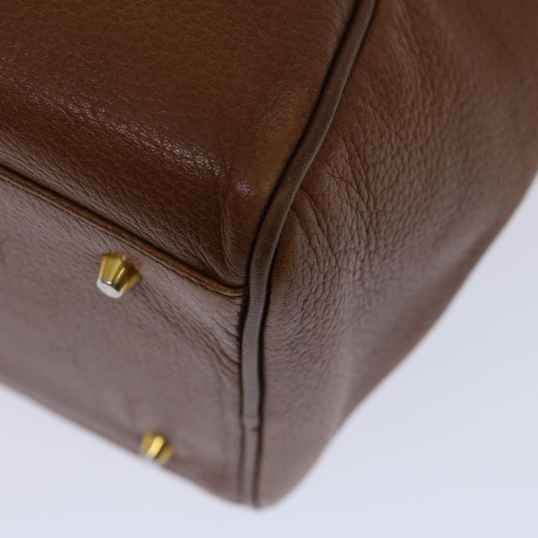 BURBERRYSs Boston Bag Leather Brown Auth hk1146