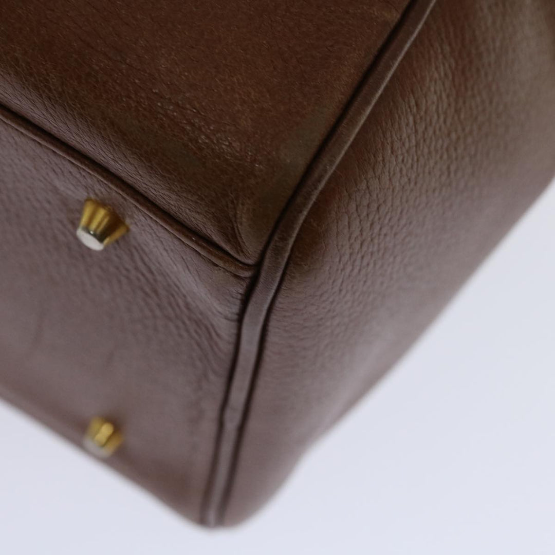 BURBERRYSs Boston Bag Leather Brown Auth hk1146