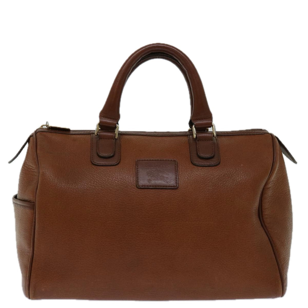 BURBERRYSs Boston Bag Leather Brown Auth hk1146