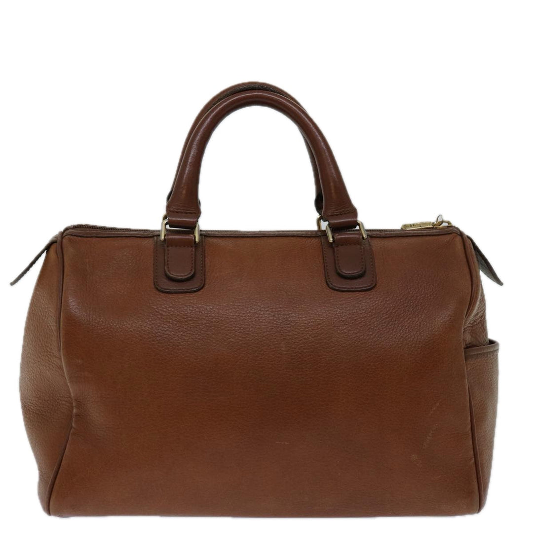 BURBERRYSs Boston Bag Leather Brown Auth hk1146