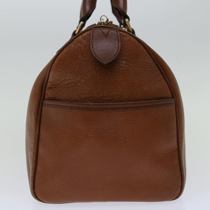 BURBERRYSs Boston Bag Leather Brown Auth hk1146
