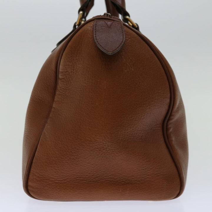 BURBERRYSs Boston Bag Leather Brown Auth hk1146