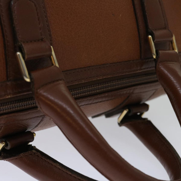 BURBERRYSs Boston Bag Leather Brown Auth hk1146