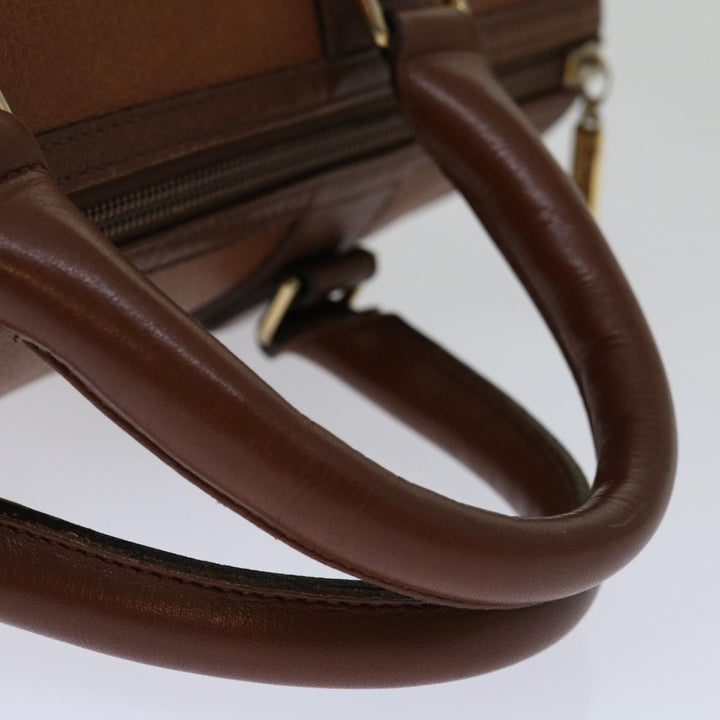 BURBERRYSs Boston Bag Leather Brown Auth hk1146