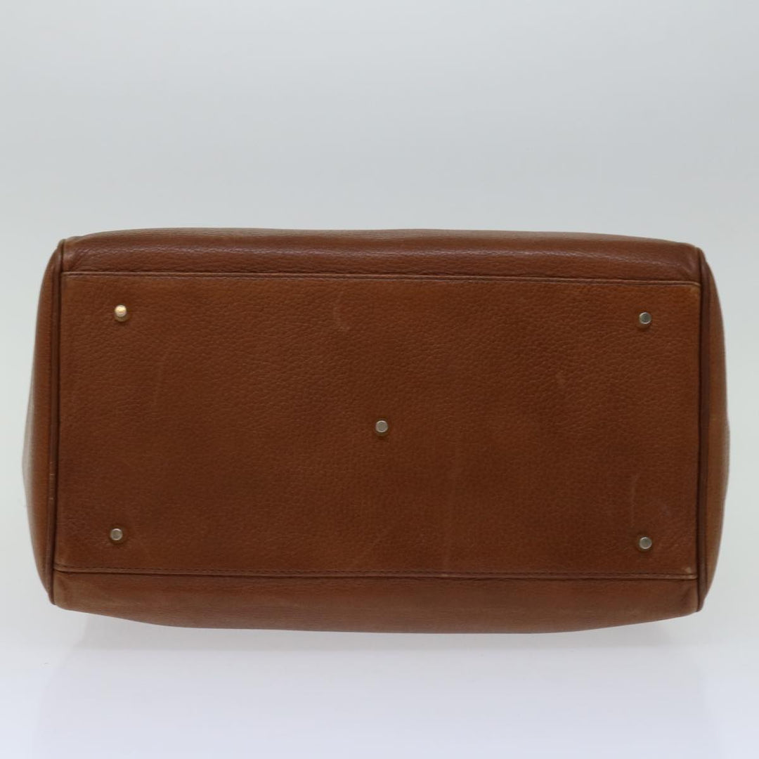 BURBERRYSs Boston Bag Leather Brown Auth hk1146