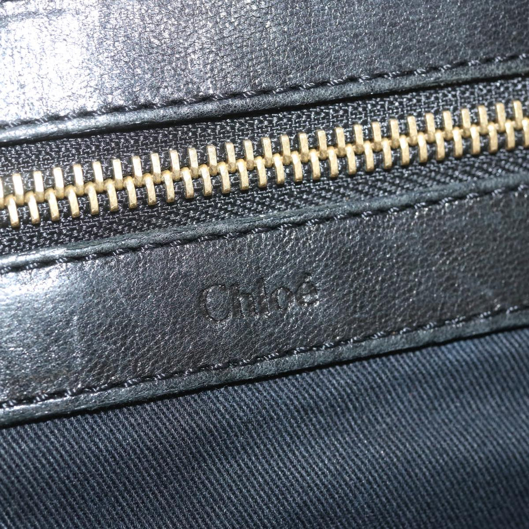 Chloe Etel Hand Bag Leather 2way Black hk1154