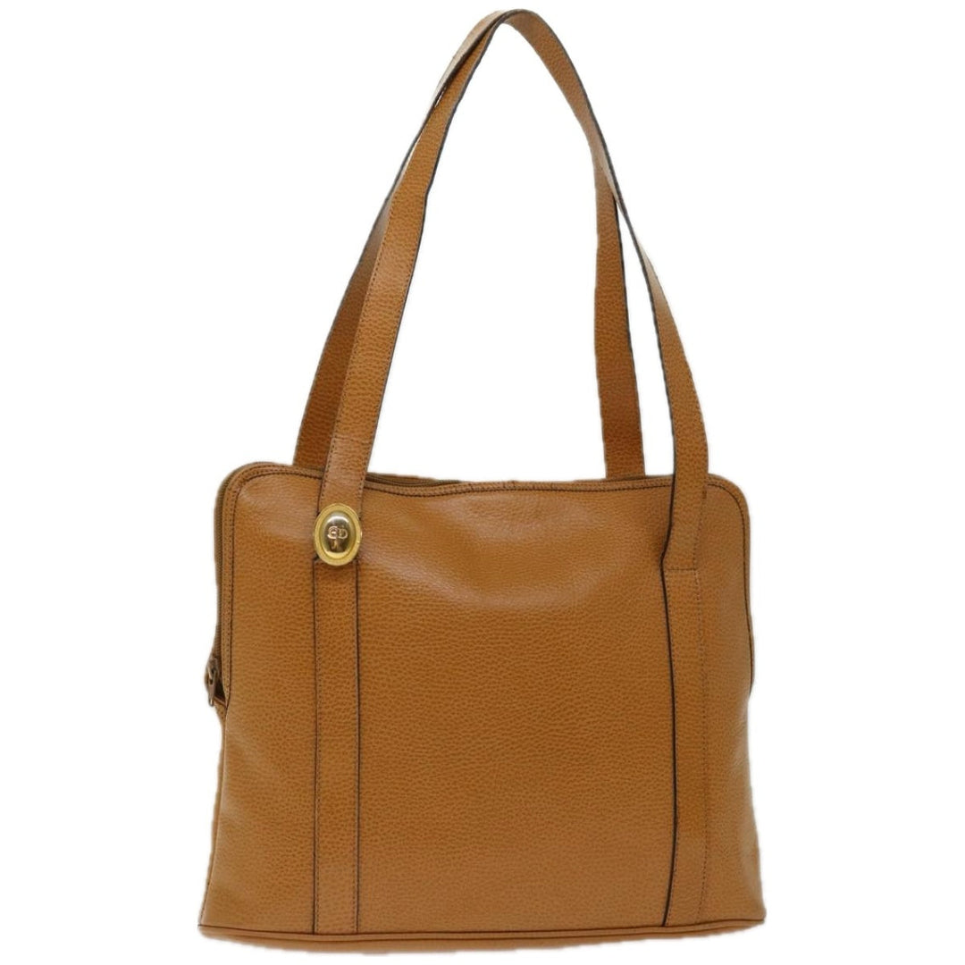 CHRISTIAN Top quality Dior Shoulder Bag Leather Brown Auth hk1183