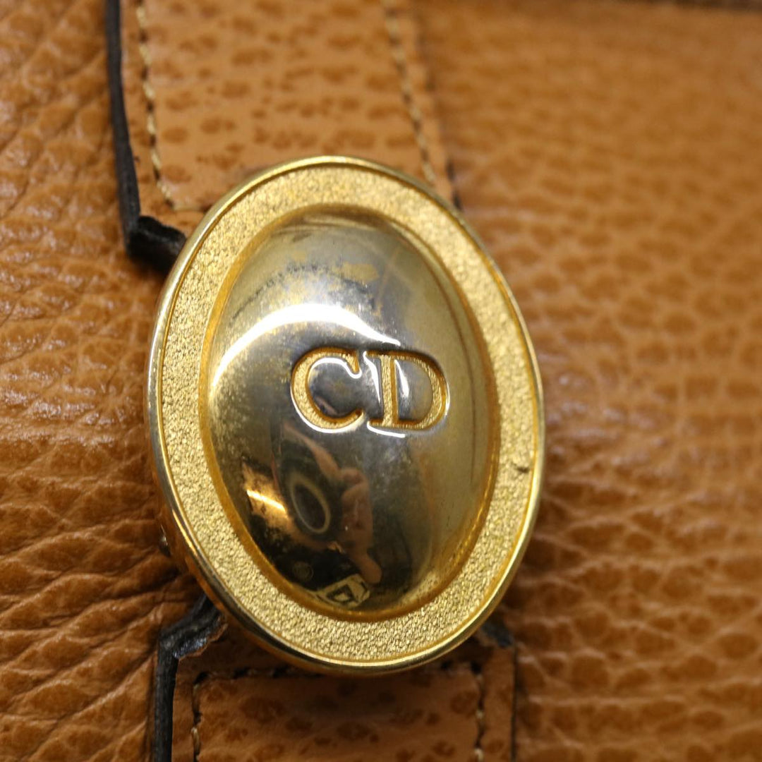 CHRISTIAN Top quality Dior Shoulder Bag Leather Brown Auth hk1183