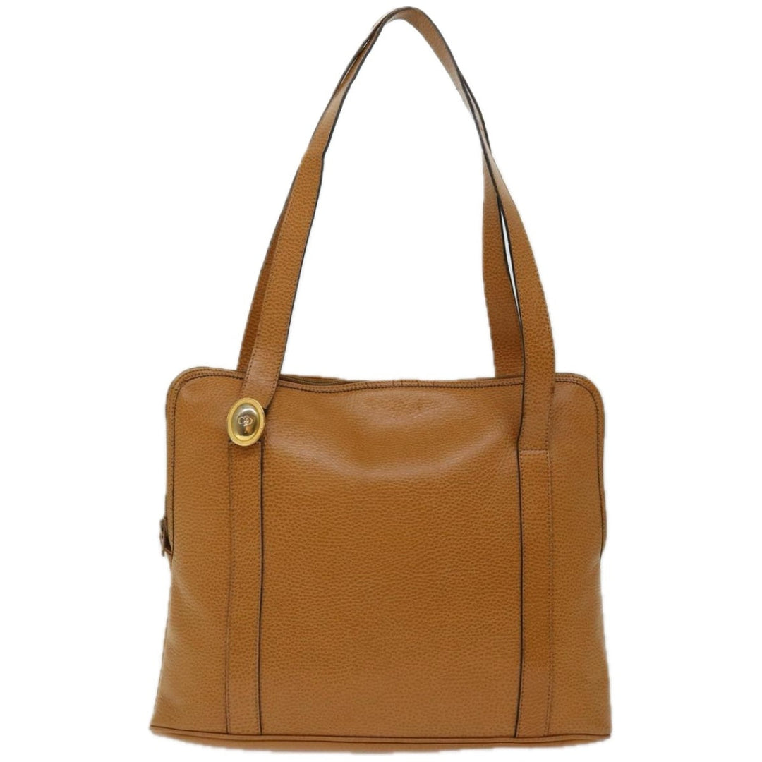 CHRISTIAN Top quality Dior Shoulder Bag Leather Brown Auth hk1183