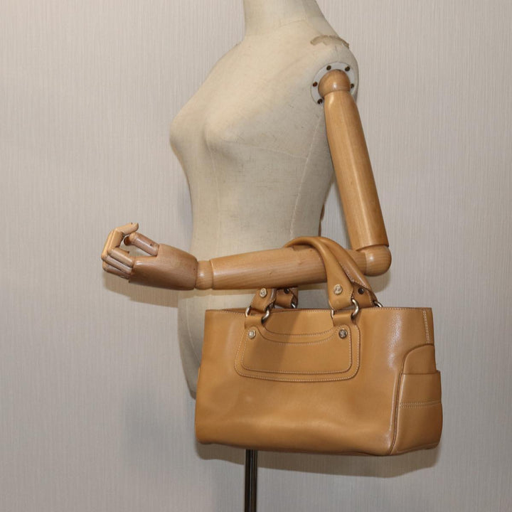 Celine Boogie Hand Bag Leather Beige  hk1218