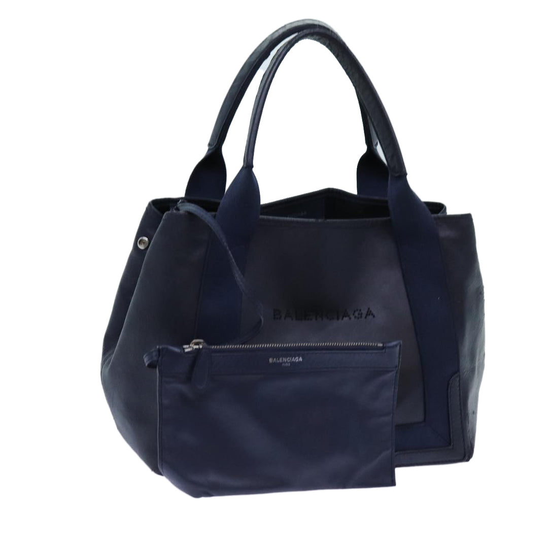 Top Quality Balenciaga Cabas Hand Bag Leather Navy Auth hk1228