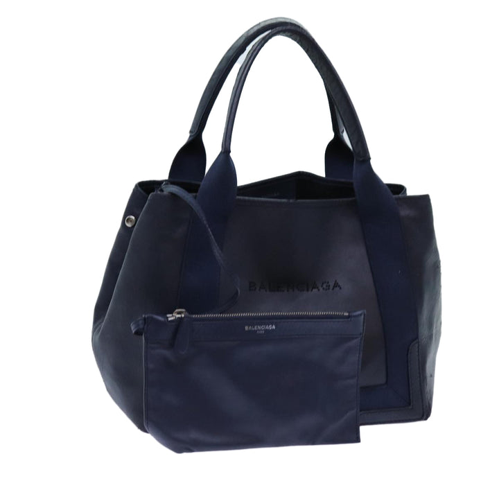 Top Quality Balenciaga Cabas Hand Bag Leather Navy Auth hk1228