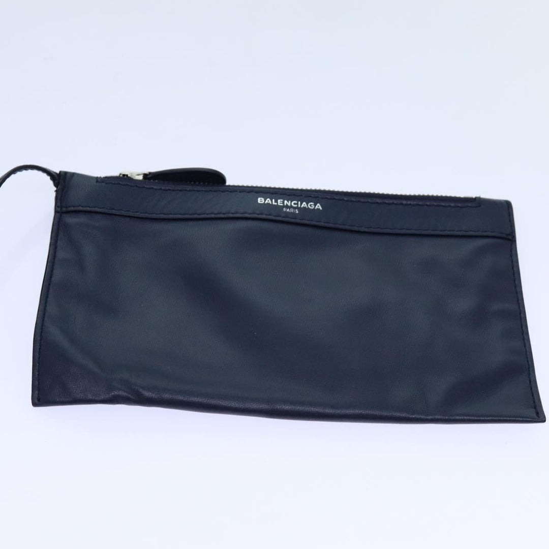 Top Quality Balenciaga Cabas Hand Bag Leather Navy Auth hk1228