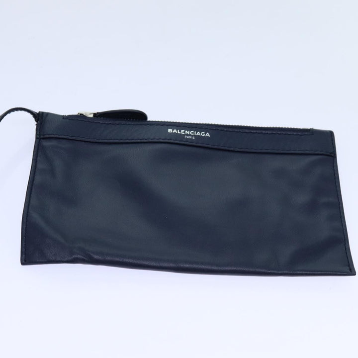 Top Quality Balenciaga Cabas Hand Bag Leather Navy Auth hk1228