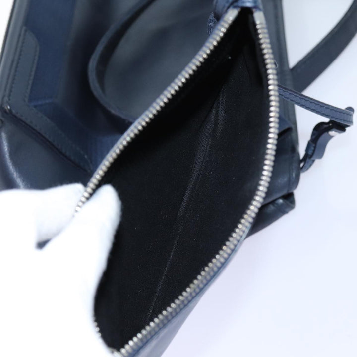 Top Quality Balenciaga Cabas Hand Bag Leather Navy Auth hk1228