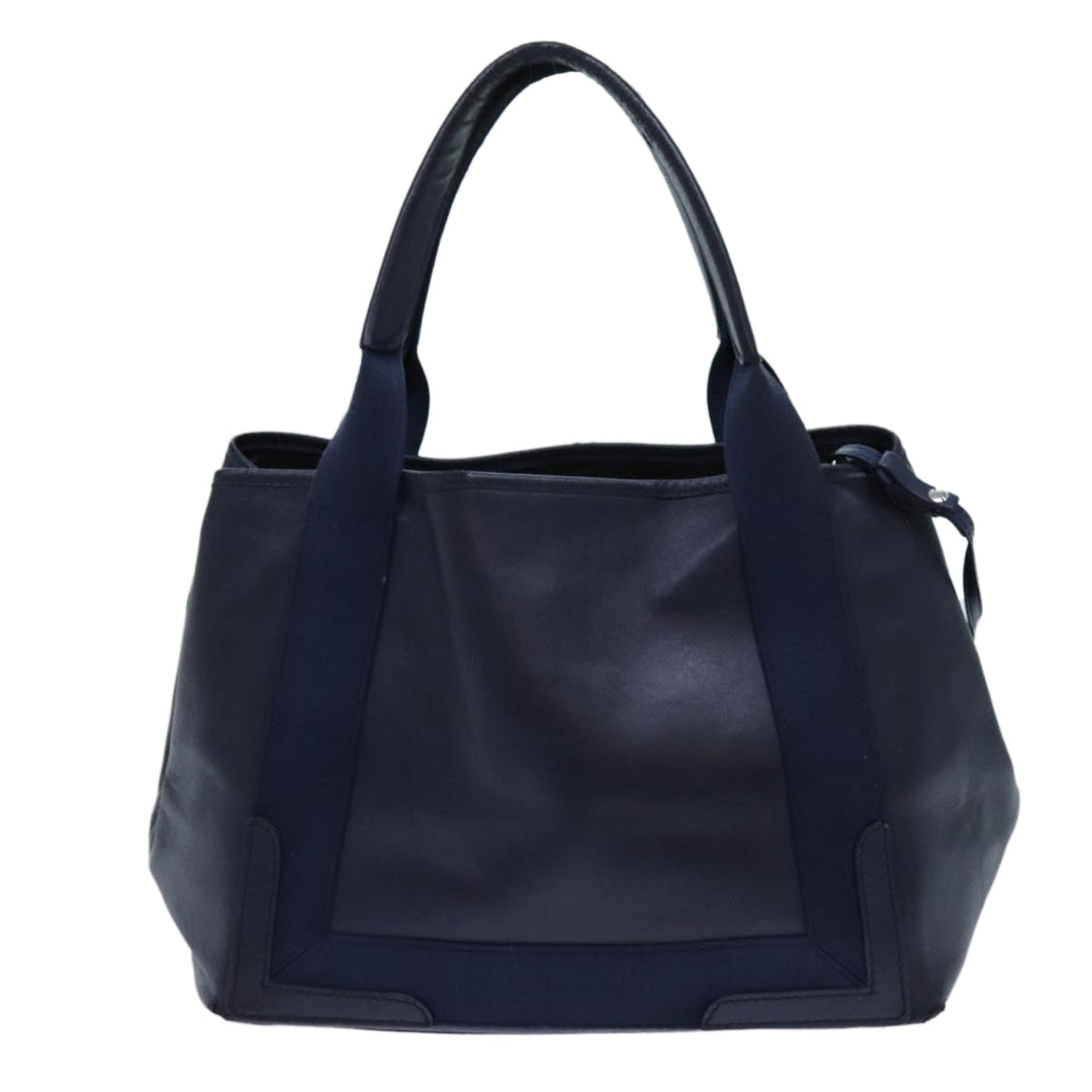 Top Quality Balenciaga Cabas Hand Bag Leather Navy Auth hk1228