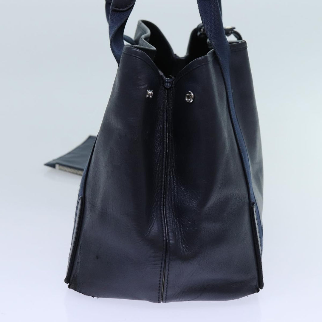Top Quality Balenciaga Cabas Hand Bag Leather Navy Auth hk1228