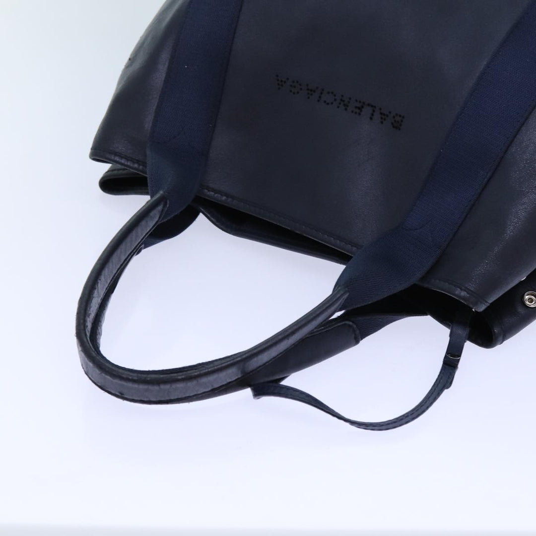 Top Quality Balenciaga Cabas Hand Bag Leather Navy Auth hk1228