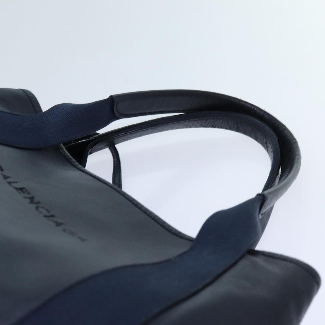 Top Quality Balenciaga Cabas Hand Bag Leather Navy Auth hk1228