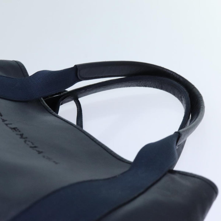 Top Quality Balenciaga Cabas Hand Bag Leather Navy Auth hk1228