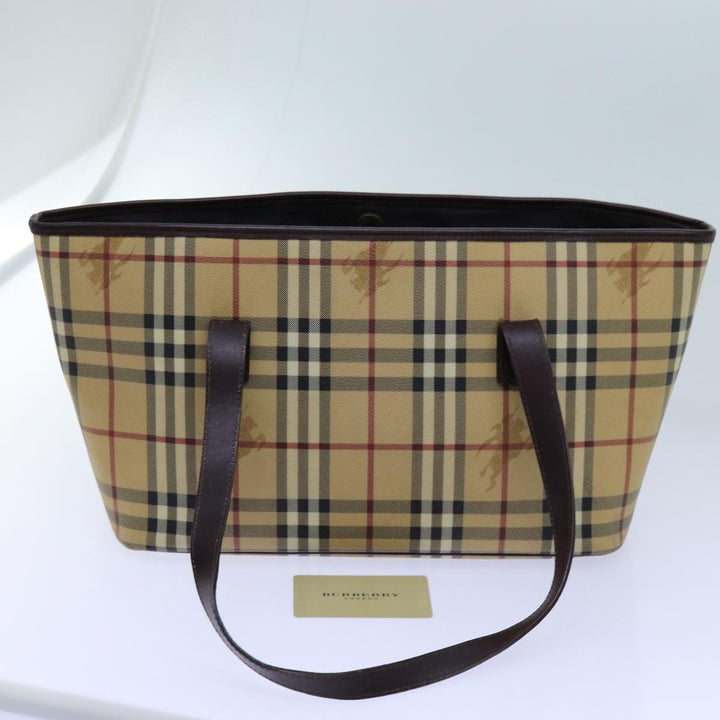 Top Quality Burberry Nova Check Shoulder Bag PVC Beige Auth hk1237
