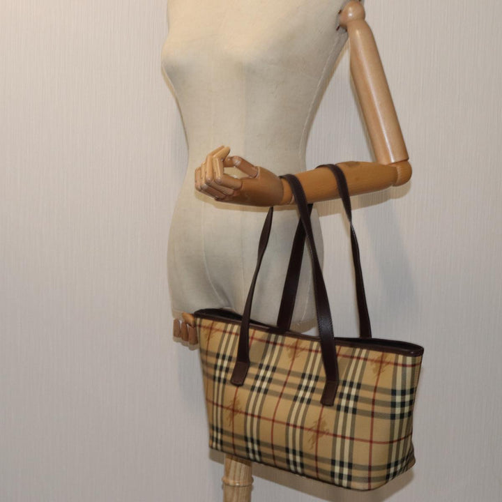 Top Quality Burberry Nova Check Shoulder Bag PVC Beige Auth hk1237