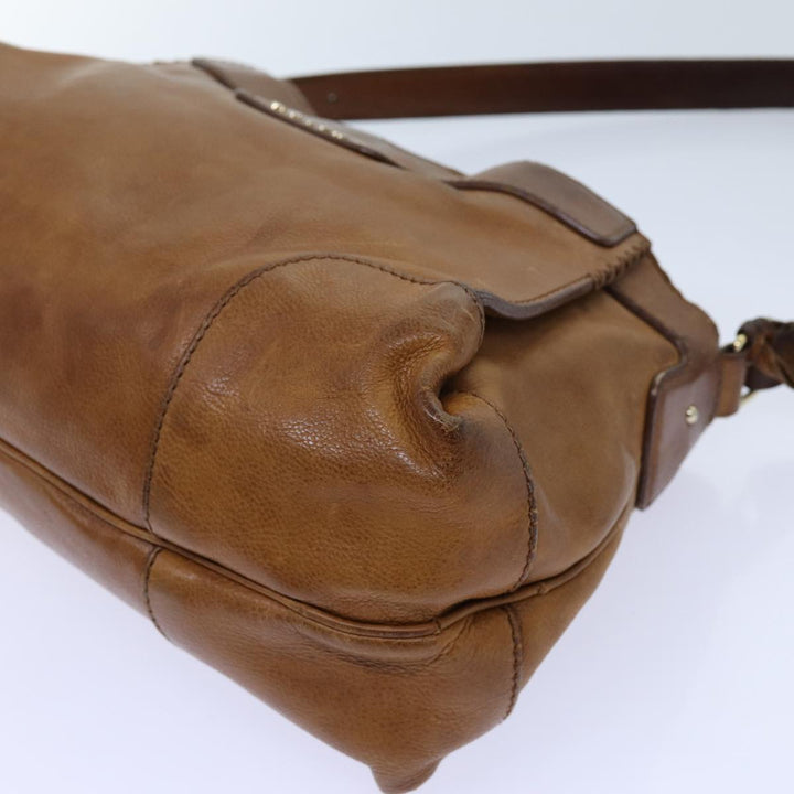 Celine Shoulder Bag Leather Brown  hk1239