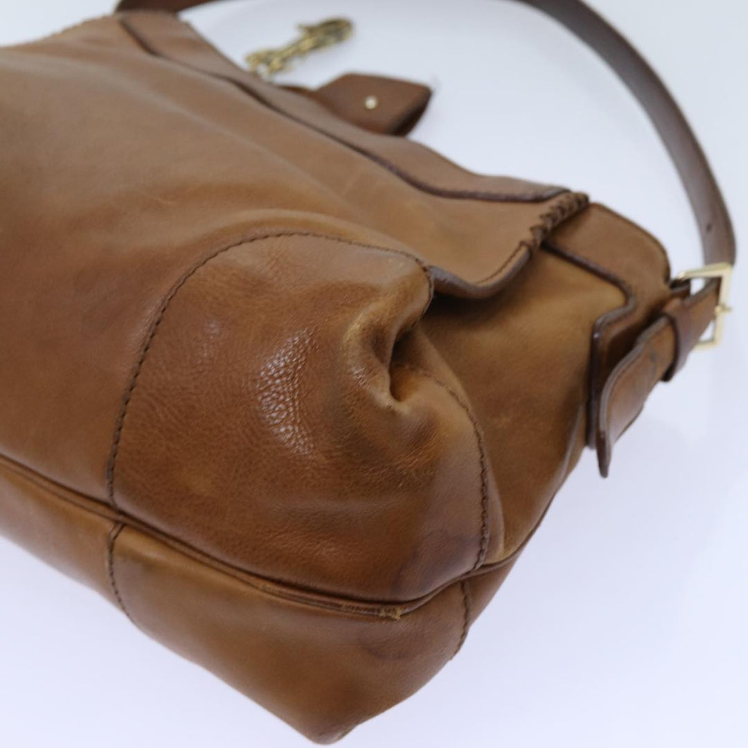 Celine Shoulder Bag Leather Brown  hk1239