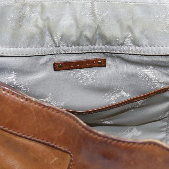 Celine Shoulder Bag Leather Brown  hk1239