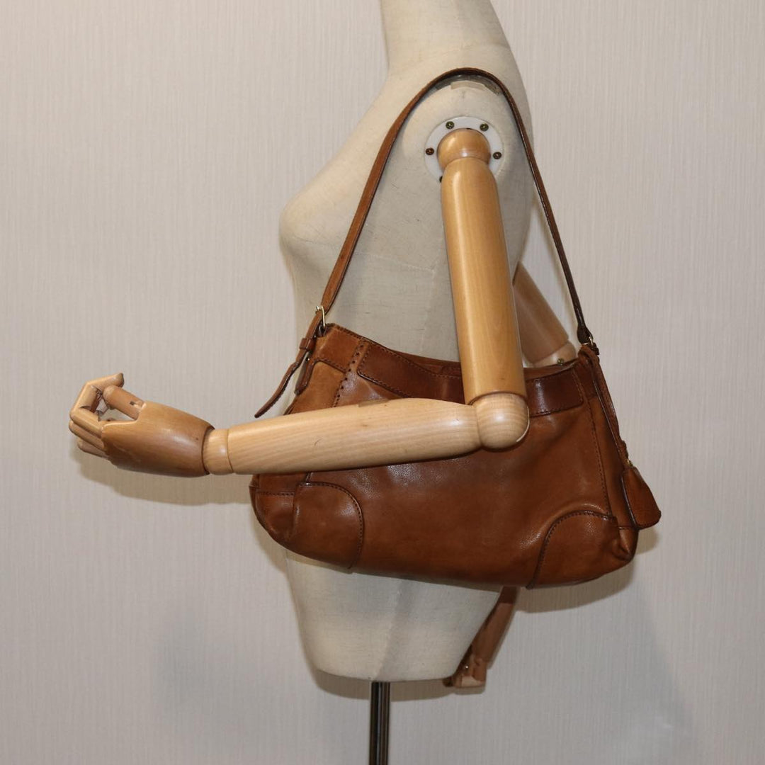 Celine Shoulder Bag Leather Brown  hk1239