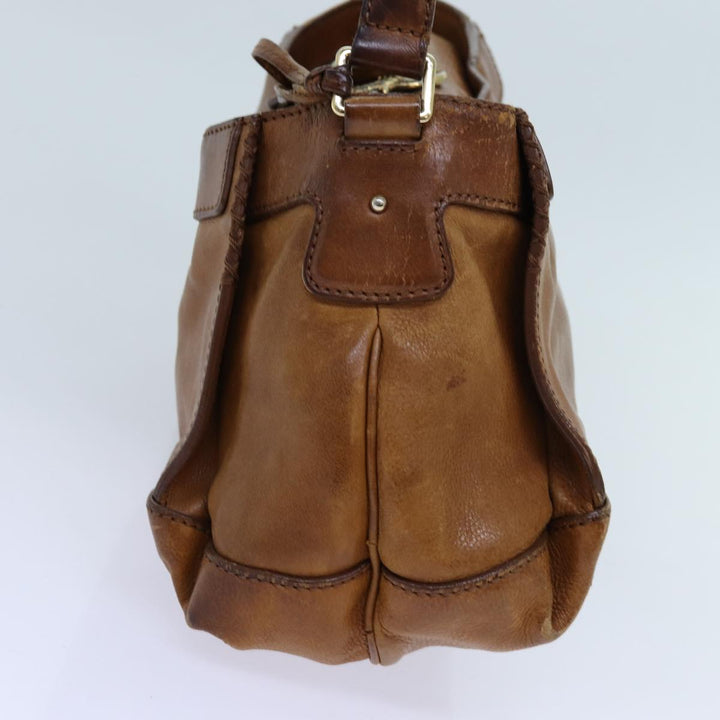 Celine Shoulder Bag Leather Brown  hk1239