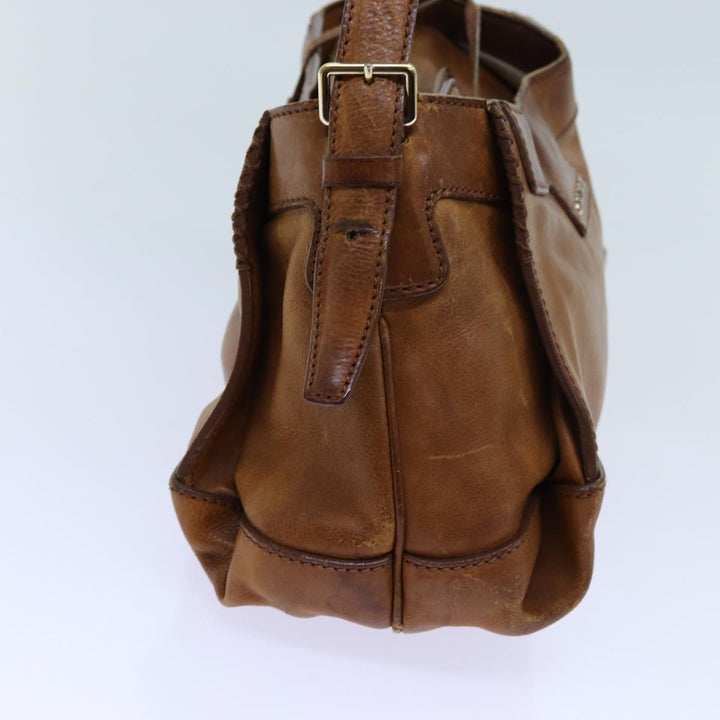 Celine Shoulder Bag Leather Brown  hk1239