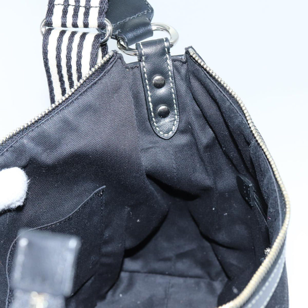 Burberry Blue Label Shoulder Bag Canvas Black Auth hk1263