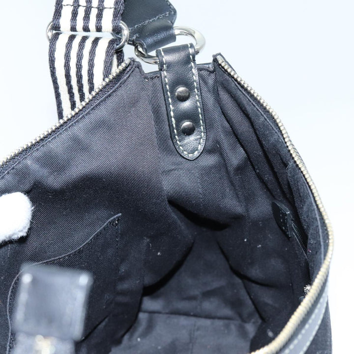 Burberry Blue Label Shoulder Bag Canvas Black Auth hk1263