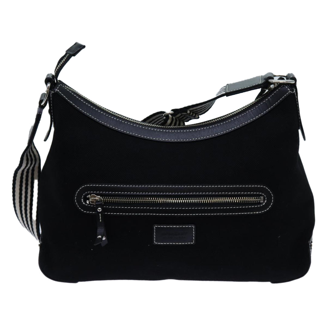 Burberry Blue Label Shoulder Bag Canvas Black Auth hk1263
