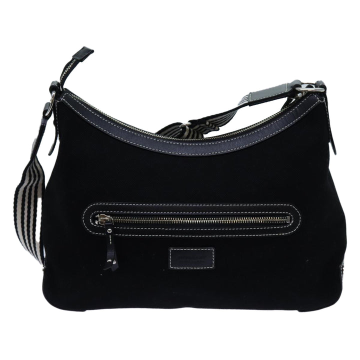 Burberry Blue Label Shoulder Bag Canvas Black Auth hk1263