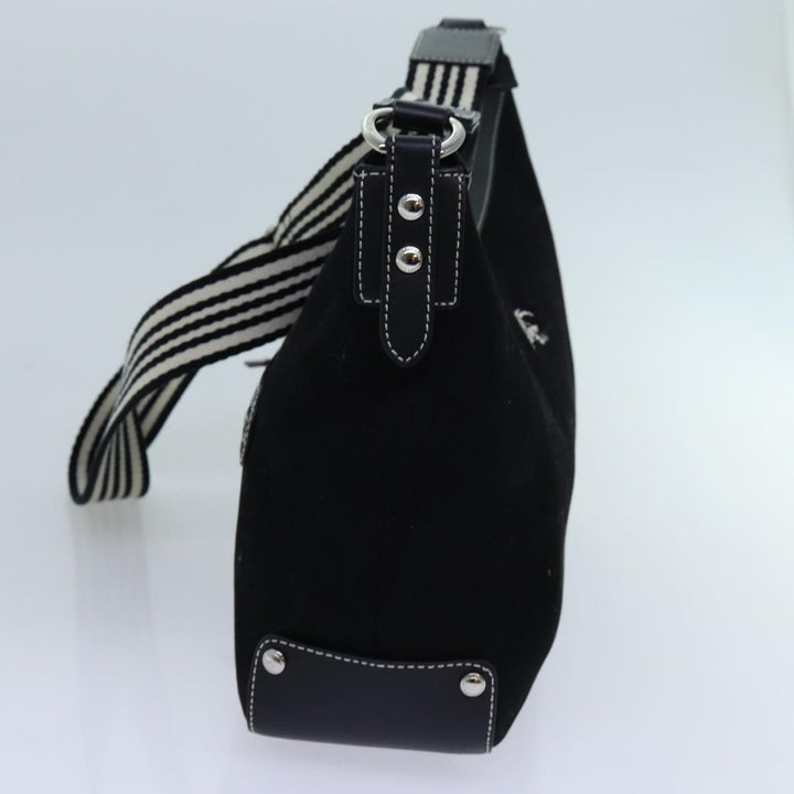 Burberry Blue Label Shoulder Bag Canvas Black Auth hk1263