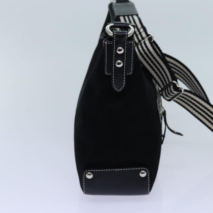 Burberry Blue Label Shoulder Bag Canvas Black Auth hk1263