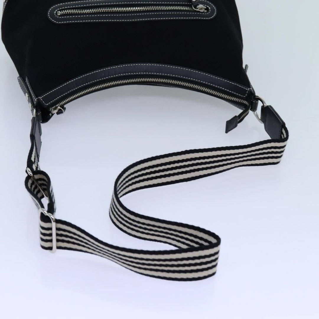 Burberry Blue Label Shoulder Bag Canvas Black Auth hk1263