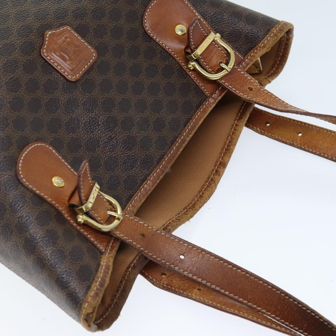 Celine Macadam Canvas Tote Bag PVC Brown Auth hk1312