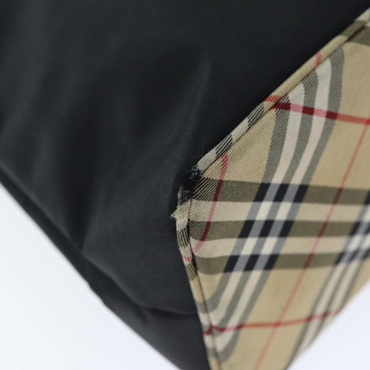 Burberry Nova Check Shoulder Bag Nylon Black Beige Auth hk1319