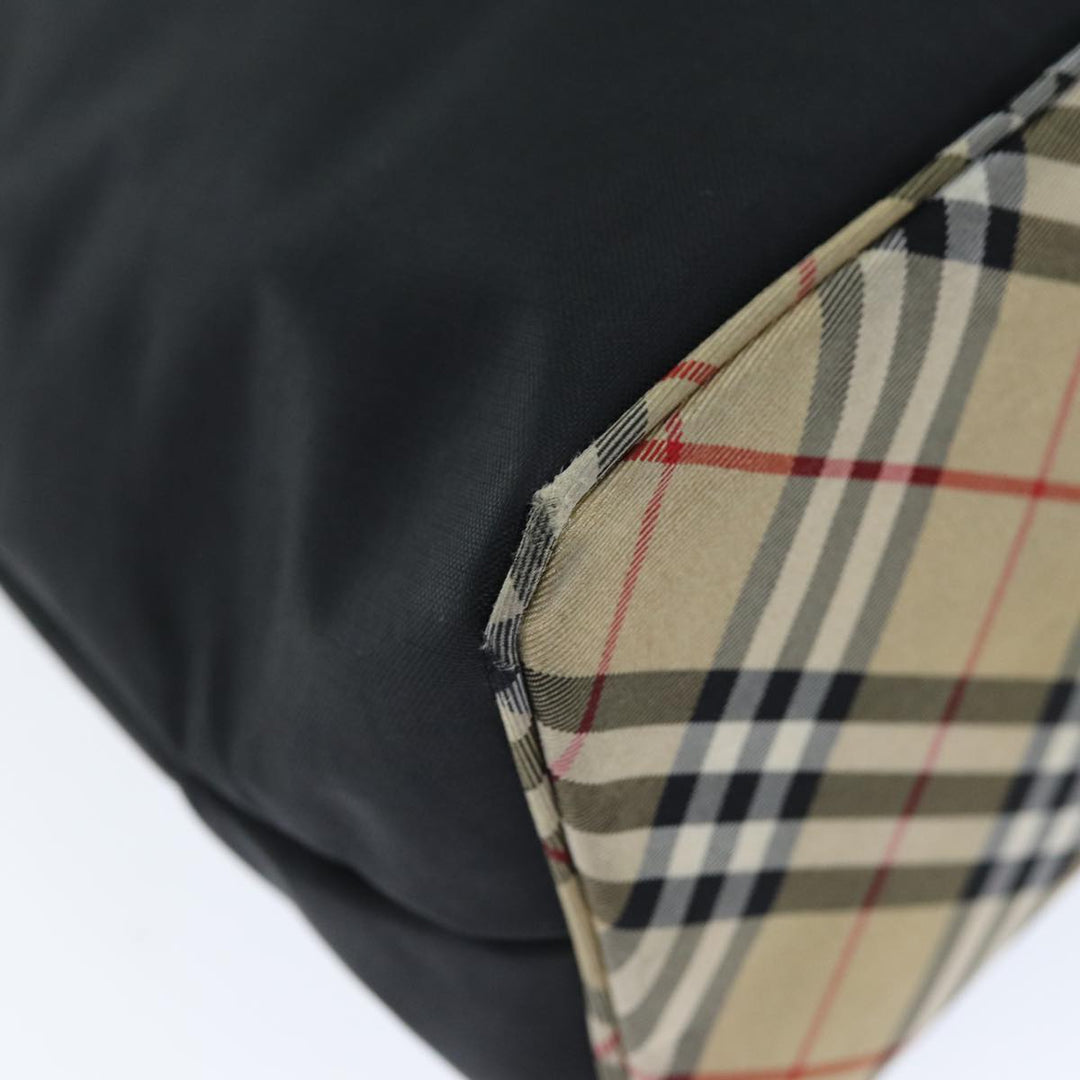 Burberry Nova Check Shoulder Bag Nylon Black Beige Auth hk1319