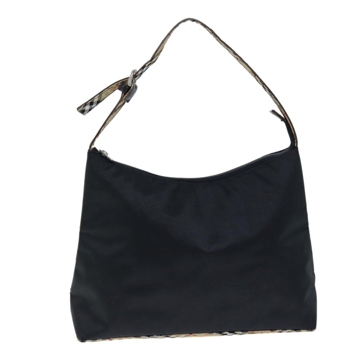 Burberry Nova Check Shoulder Bag Nylon Black Beige Auth hk1319