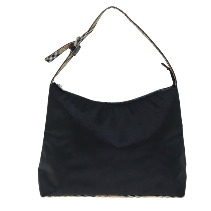 Burberry Nova Check Shoulder Bag Nylon Black Beige Auth hk1319
