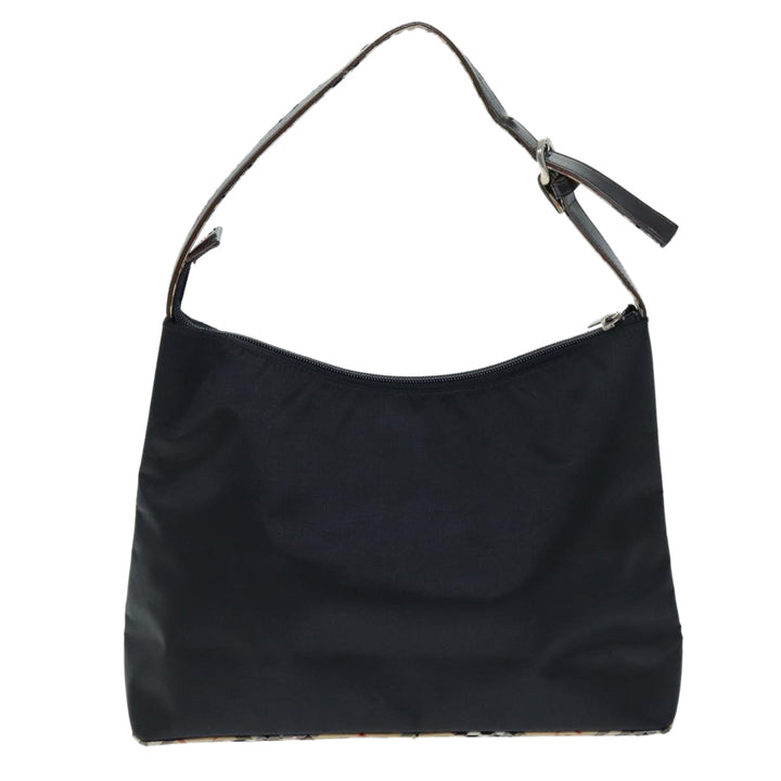 Burberry Nova Check Shoulder Bag Nylon Black Beige Auth hk1319
