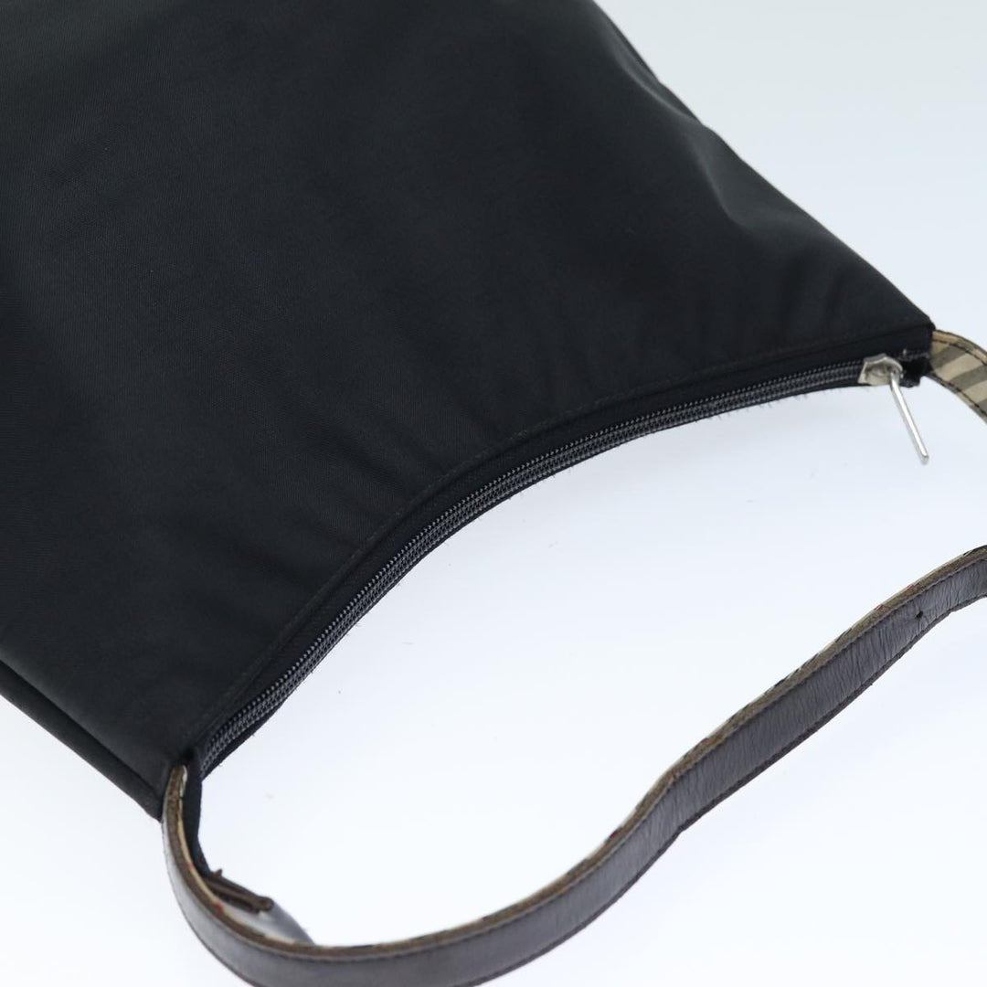 Burberry Nova Check Shoulder Bag Nylon Black Beige Auth hk1319