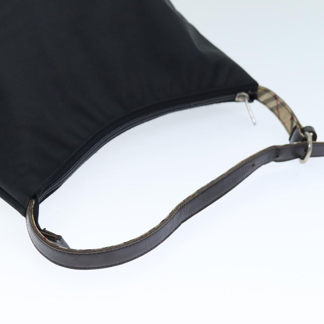 Burberry Nova Check Shoulder Bag Nylon Black Beige Auth hk1319