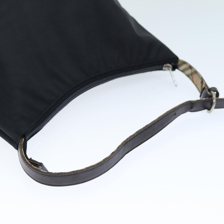 Burberry Nova Check Shoulder Bag Nylon Black Beige Auth hk1319