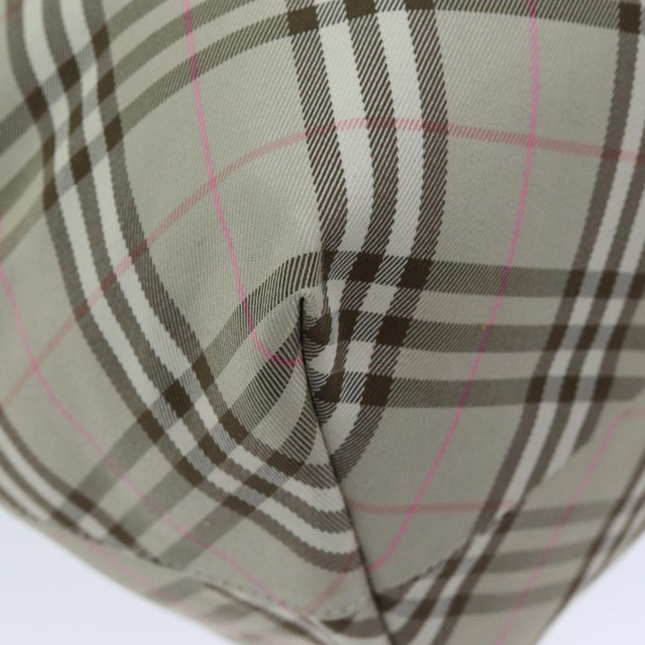 Burberry Nova Check Reversible Tote Bag Nylon Beige Auth hk1321